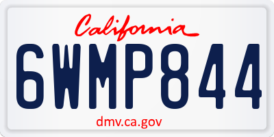 CA license plate 6WMP844