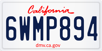 CA license plate 6WMP894