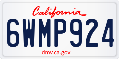 CA license plate 6WMP924