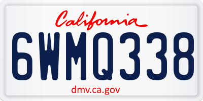 CA license plate 6WMQ338