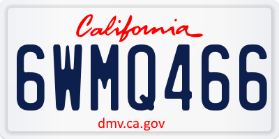CA license plate 6WMQ466