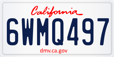 CA license plate 6WMQ497