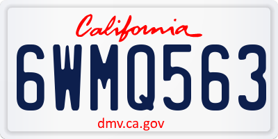 CA license plate 6WMQ563