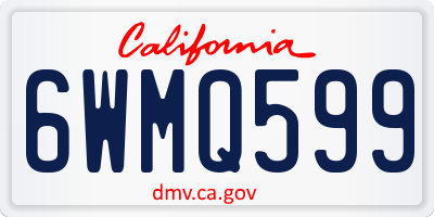 CA license plate 6WMQ599