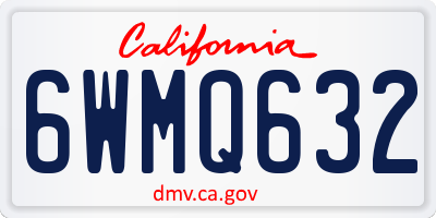 CA license plate 6WMQ632