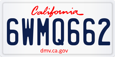 CA license plate 6WMQ662
