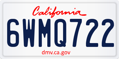 CA license plate 6WMQ722