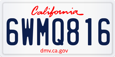 CA license plate 6WMQ816