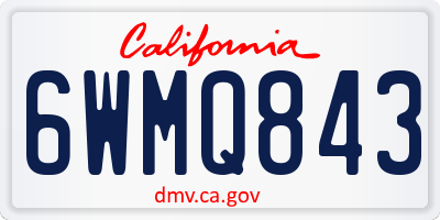 CA license plate 6WMQ843