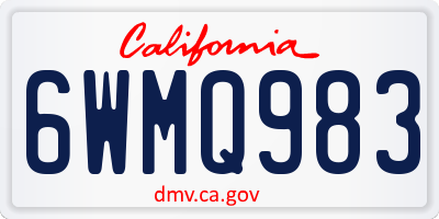 CA license plate 6WMQ983