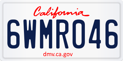 CA license plate 6WMR046