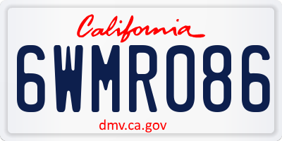 CA license plate 6WMR086