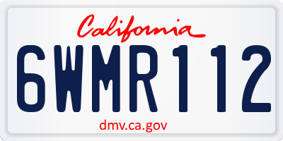 CA license plate 6WMR112