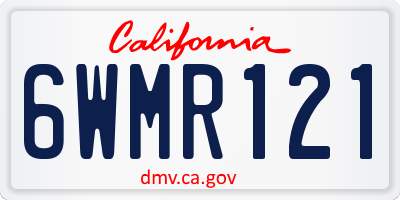 CA license plate 6WMR121