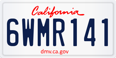 CA license plate 6WMR141
