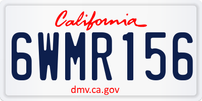 CA license plate 6WMR156