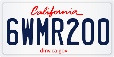 CA license plate 6WMR200