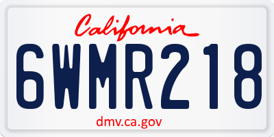 CA license plate 6WMR218