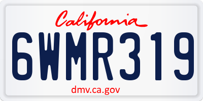 CA license plate 6WMR319