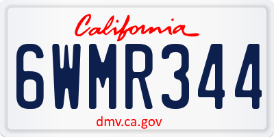 CA license plate 6WMR344