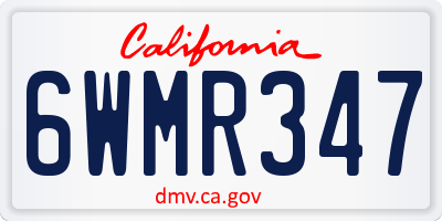 CA license plate 6WMR347