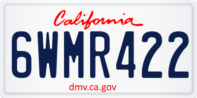 CA license plate 6WMR422