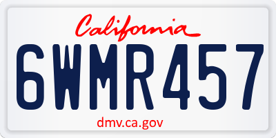CA license plate 6WMR457
