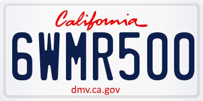 CA license plate 6WMR500