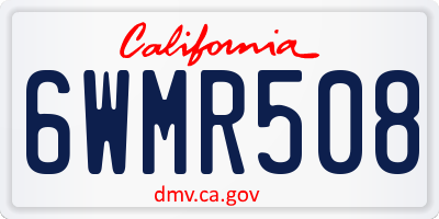 CA license plate 6WMR508