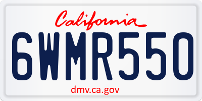 CA license plate 6WMR550