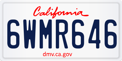CA license plate 6WMR646