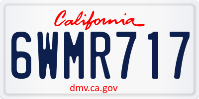 CA license plate 6WMR717