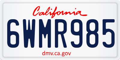 CA license plate 6WMR985