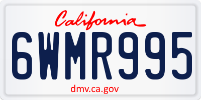 CA license plate 6WMR995