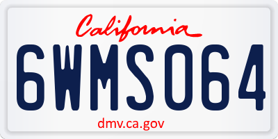 CA license plate 6WMS064