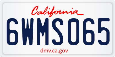 CA license plate 6WMS065