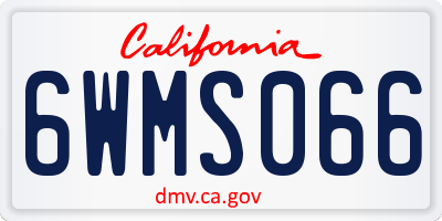 CA license plate 6WMS066