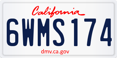 CA license plate 6WMS174