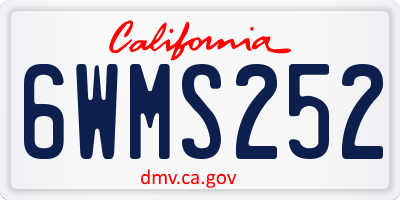 CA license plate 6WMS252
