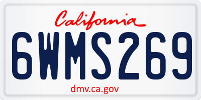 CA license plate 6WMS269