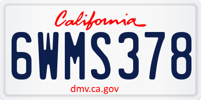 CA license plate 6WMS378