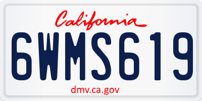 CA license plate 6WMS619