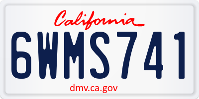 CA license plate 6WMS741