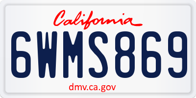 CA license plate 6WMS869