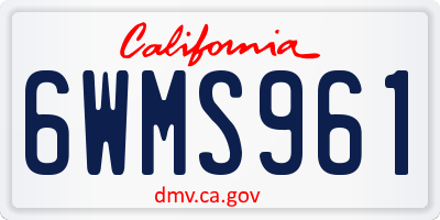 CA license plate 6WMS961