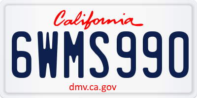 CA license plate 6WMS990