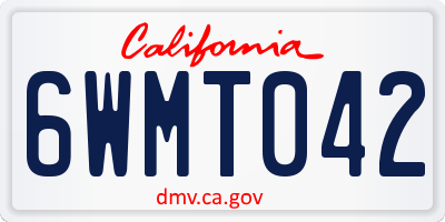 CA license plate 6WMT042