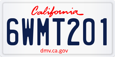 CA license plate 6WMT201