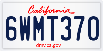CA license plate 6WMT370
