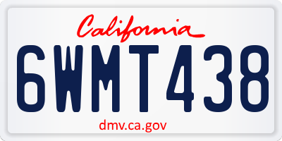 CA license plate 6WMT438